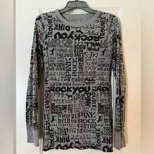 PINK Victoria Secret Thinner Gray Long Sleeve Shirt